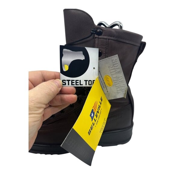 Belleville Wet Weather Steel Toe Flight Boot UNISEX 9.0M 11.0W Wide Brown 330ST - Picture 4 of 16